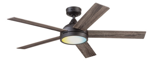 Ventilador De Techo Led Coolfan Drinet 52'' Control Remoto Estructura Bronce Diámetro 132 Cm