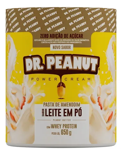 Suplemento em pasta Dr. Peanut Power cream pasta de amendoim Power cream sabor leite em pó em pote de 600g Menor preço em Suplemento em pasta Dr. Peanut Power cream pasta de amendoim Power cream sabor leite em pó em pote de 600g