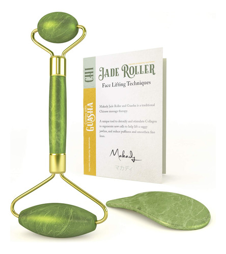 Makady Rodillo De Jade Natural  Gua Sha  Herramienta De Dren