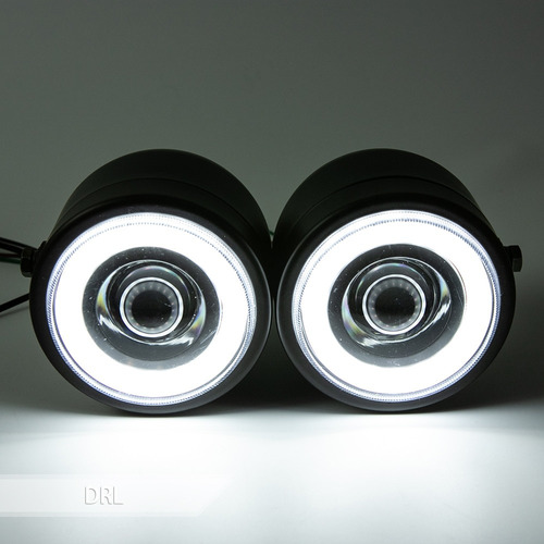 Farol Delantero Moto Doble Angel Eye Led Cafe Street Hq Pem