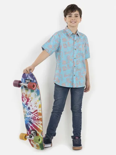 Camisa Hibiscus Art Niño Multicolor Maui And Sons