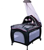 Comprar Cuna Corral Ebaby Mecedora Para Bebe Ebaby Y Colchon Color Rosado Azul Celeste Amarillo Diseño De La Tela Tipo Jean