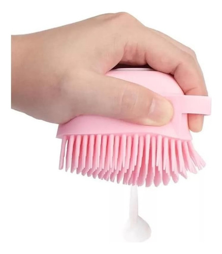 Cepillo Para Mascotas De Silicona Champu Para Perros Color Azul Claro