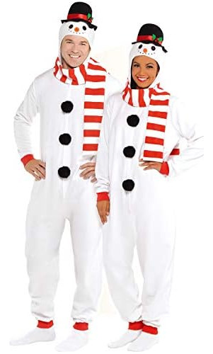 Wizland Adulto Muñeco De Nieve Onesie Pijamas A Juego Para H