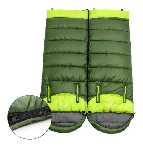 Sleeping Bag Bolsa De Dormir Parejas Izquierdo O Derecho Color Verde