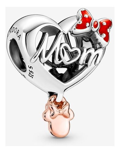 Pandora Charm Corazón Mom Con Moño De Minnie Mouse + Kit}