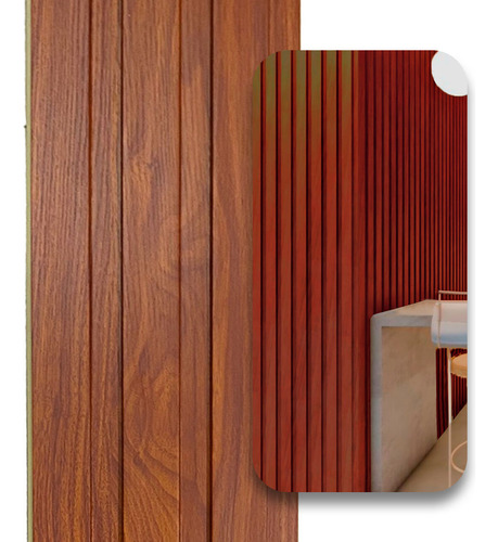 Painel Ripado Wpc Interno Wide Mogno 2,90m X 19cm