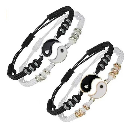 Set 2 Pulseras Para Parejas Ying Yang Novio Amigo Amor