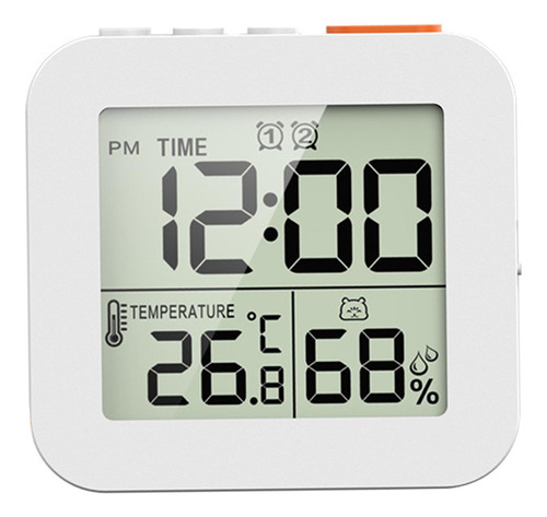 Reloj De Ducha Digital Termómetro Higrómetro Reloj Blanco