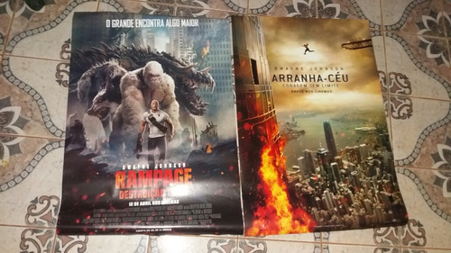 Rampage + Arranha Céu Lote De Poster Oficial Dwayne Johnson