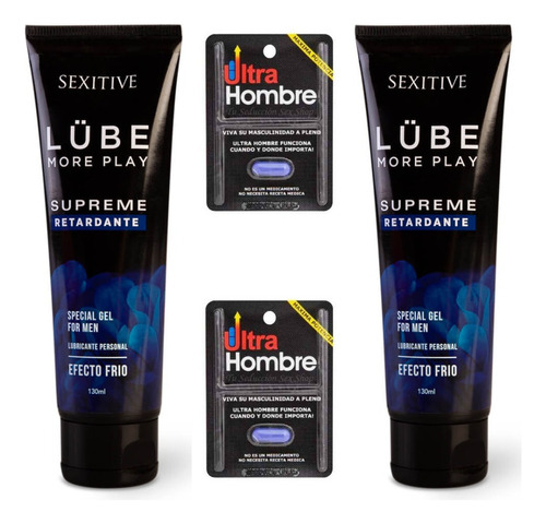 2 Geles Supreme Frio Placer Prolongado+2 Ulta Hombre Natural