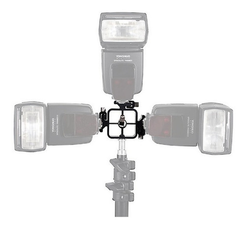 Zapata Bracket Triple 3 En 1 Soporte Para Flash Luz Led