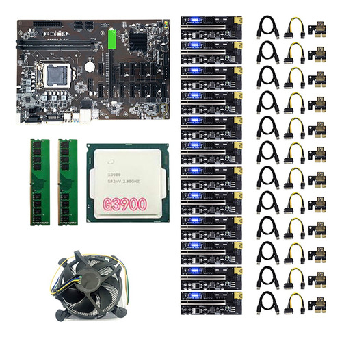 Set De Placa Base Minera B250 Btc Con Coche Pcie Riser 12x00