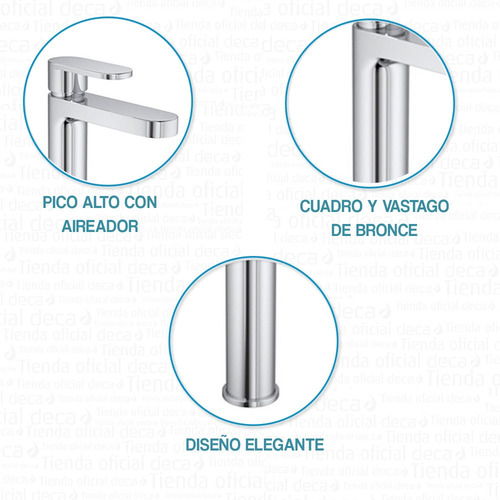 Imagen 5 de 10 de Griferia Lavatorio Monocomando Deca Drop 18008 Baño Oferta