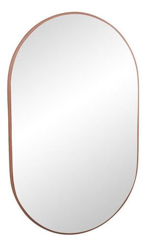Espelho Oval Londres 80x50cm Com Borda Rosa