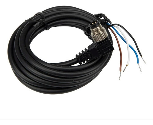 Cable Conector M12 4pines Curvo Macho 10metros