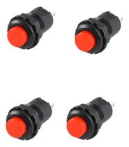 Comprar 4 Piezas Push Button Negro\u002Frojo 12mm Momentáneo 125v 3a