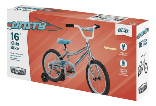 Bicicleta Pacific Unity Rodada 16 Color Plata