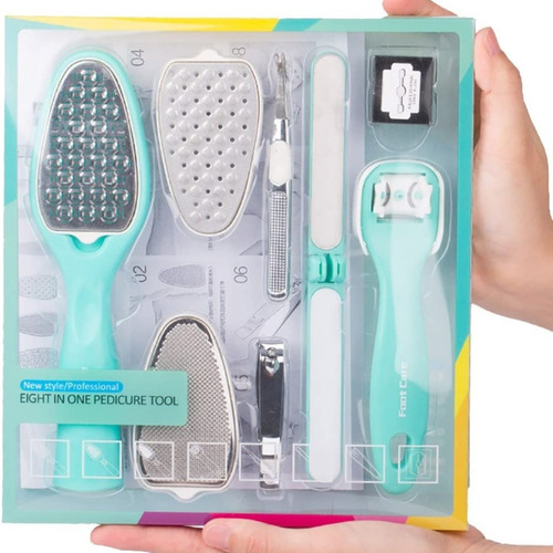Kit Pedicure Profesional Lima, Cortauñas, Corta Callos 8pz