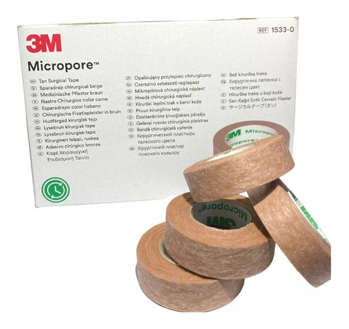 Cinta Micropore Piel 3m 1/2pul - 1.25cm Caja C/24 Rollo