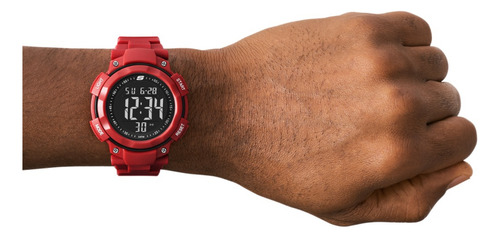 Reloj Hombre Skechers Sr1177 De Poliuretano Rojo Fondo Pantalla Positiva