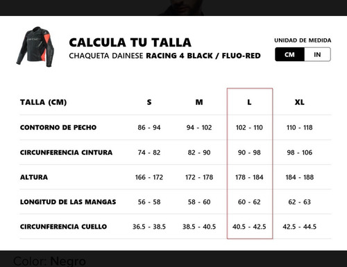 Chamarra Para Moto Dainese (original) Racing 4 Piel Negro Lisa Large 52