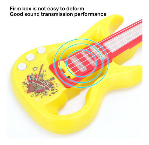 Guitarra De Juguete De 4 Cuerdas F Kids Music Light Simulati