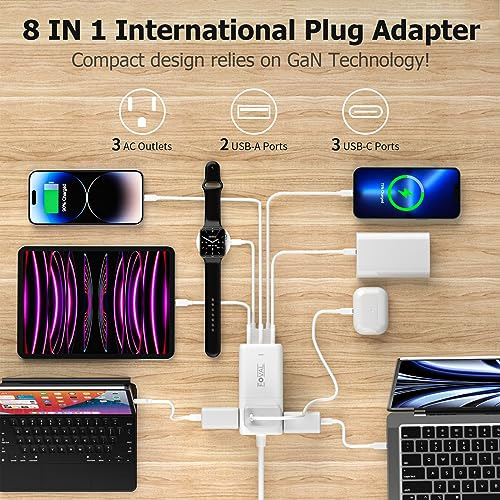 Adaptador De Viaje Europeo: Cargador Usb C Y 3 Salidas