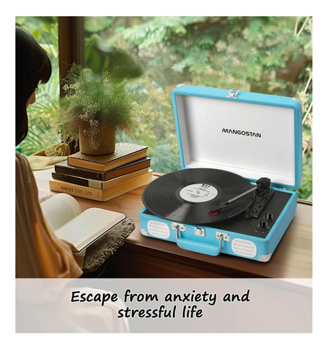 Tocadiscos Mangostan 3 Speed Bluetooth Portable