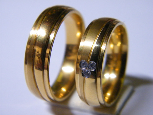 Anillo Elegante De Acero Para Bodas- Compromisos.