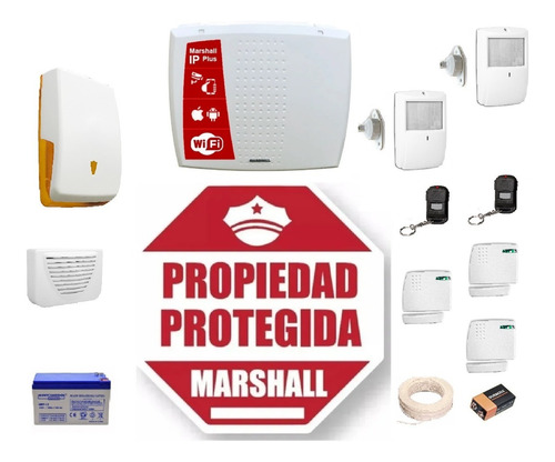 Kit Alarma Marshall Ip Inalambrica Sensores Magneticos Wifi