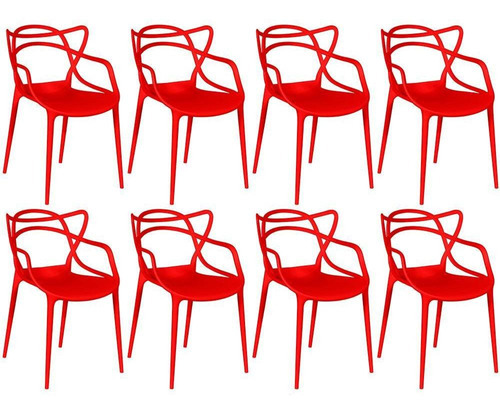 Kit 8 Cadeiras Allegra Cor Vermelho