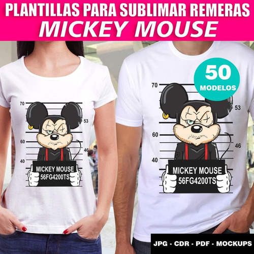 Plantillas Diseños Mickey Mouse Para Sublimar Remeras