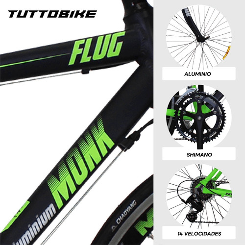 Imagen 3 de 9 de Bicicleta Monk Flug De Ruta R 700 Shimano 14 Vel Hot Sale