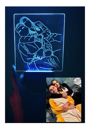 Lampara Led Personalizada Con Silueta Foto