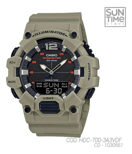 Reloj Analogico Hombre Hdc-700-3a3vdf Casio Beige Sport 1030
