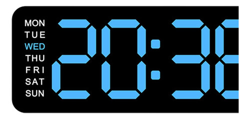 Reloj De Pared Led Reloj Despertador Azul Claro Negro