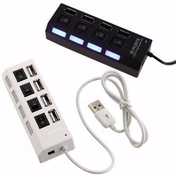 Hub Usb  4 Puertos 2.0 + Cable Para Fuente Usb Xxx