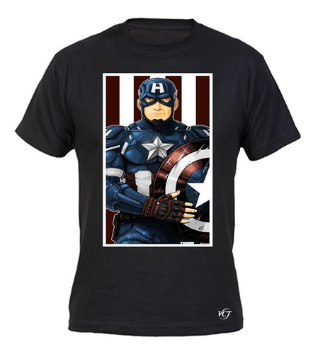 Polera Capitan America Hd Escudo