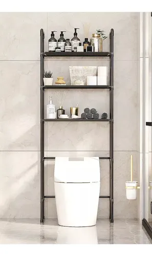 Mueble Organizador De Baño 3 Niveles Color Blanco - Cs. Color Negro