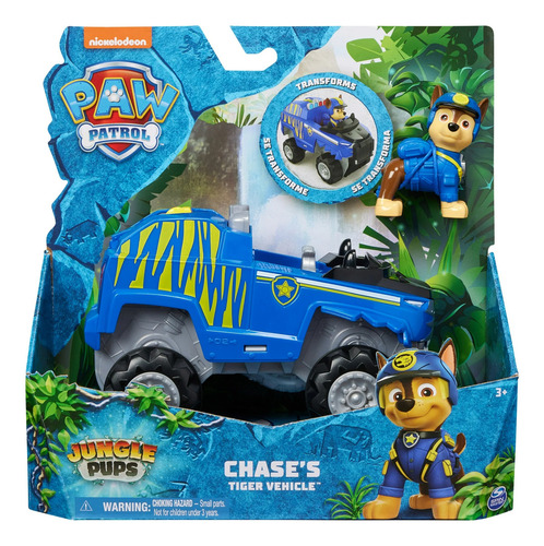 Vehiculo Jungla Paw Patrol Elefante Con Figura De Chase Color Azul