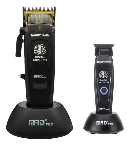 Set Clipper Trimmer Shaver Mrdpro Barber Smartbrain Negro Cs