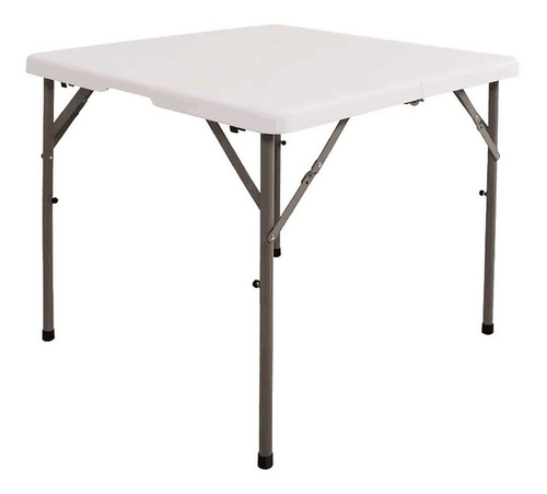 Mesa Cuadrada Plegable De Plastico Jardin 88 Cm Vencort Color Blanco