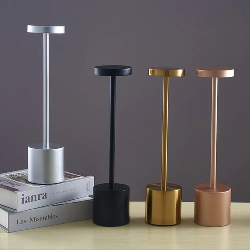 Lámpara De Mesa Inalámbrica Recargable De Metal Led Led Meta