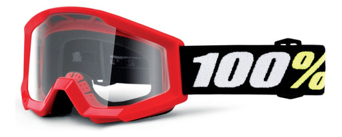 Óculos Infantil 100% Strata Mini Motocross Trilha Enduro Cor da armação Red Cor da lente Transparente Tamanho Único