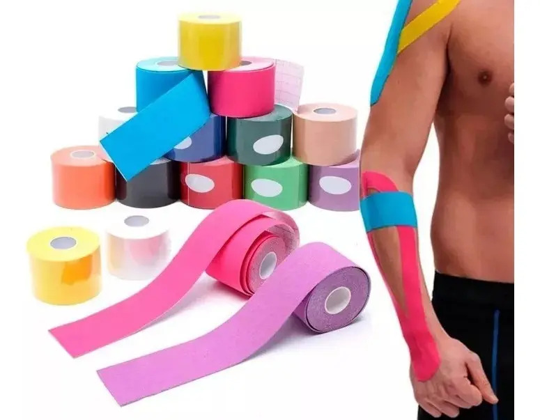 Cinta Kinesiológica Sportstape Kinesio Tape Rollo 5cm x 5m Azul Hipoalergénica Resistente al Agua