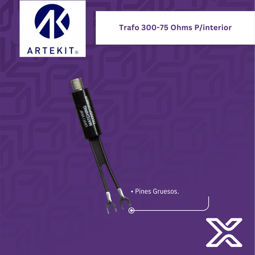 Adaptador Balum Trafo 300-75 Ohms P/interior Pin Grueso