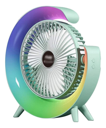 Ventilador Lampara Luz Rgb Portatil Usb 3 Velocidades