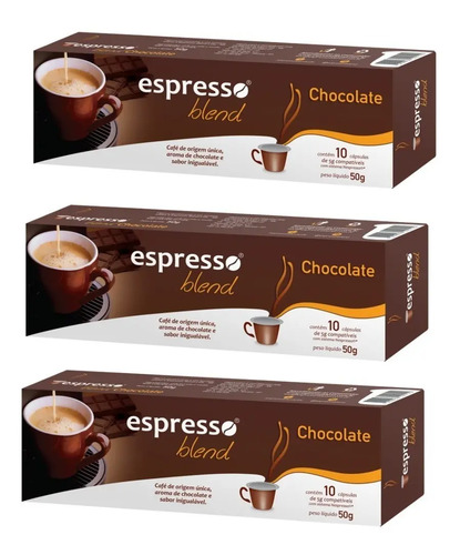 Kit 30 Cápsulas Café Sabor Chocolate Compativeis Nespresso | MercadoLivre