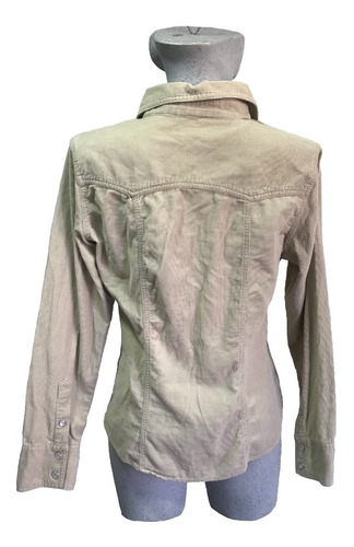 Camisa De Pana Para Mujer Blusa Dama George Color Beige Mang (Usado)